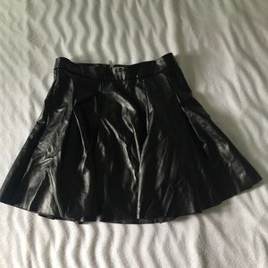 Vegan leather skater skirt